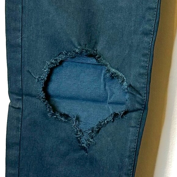 American Eagle Teal Super Hi-Rise Ripped Jegging Jeans Next Level Stretch Sz 6 - Picture 5 of 9